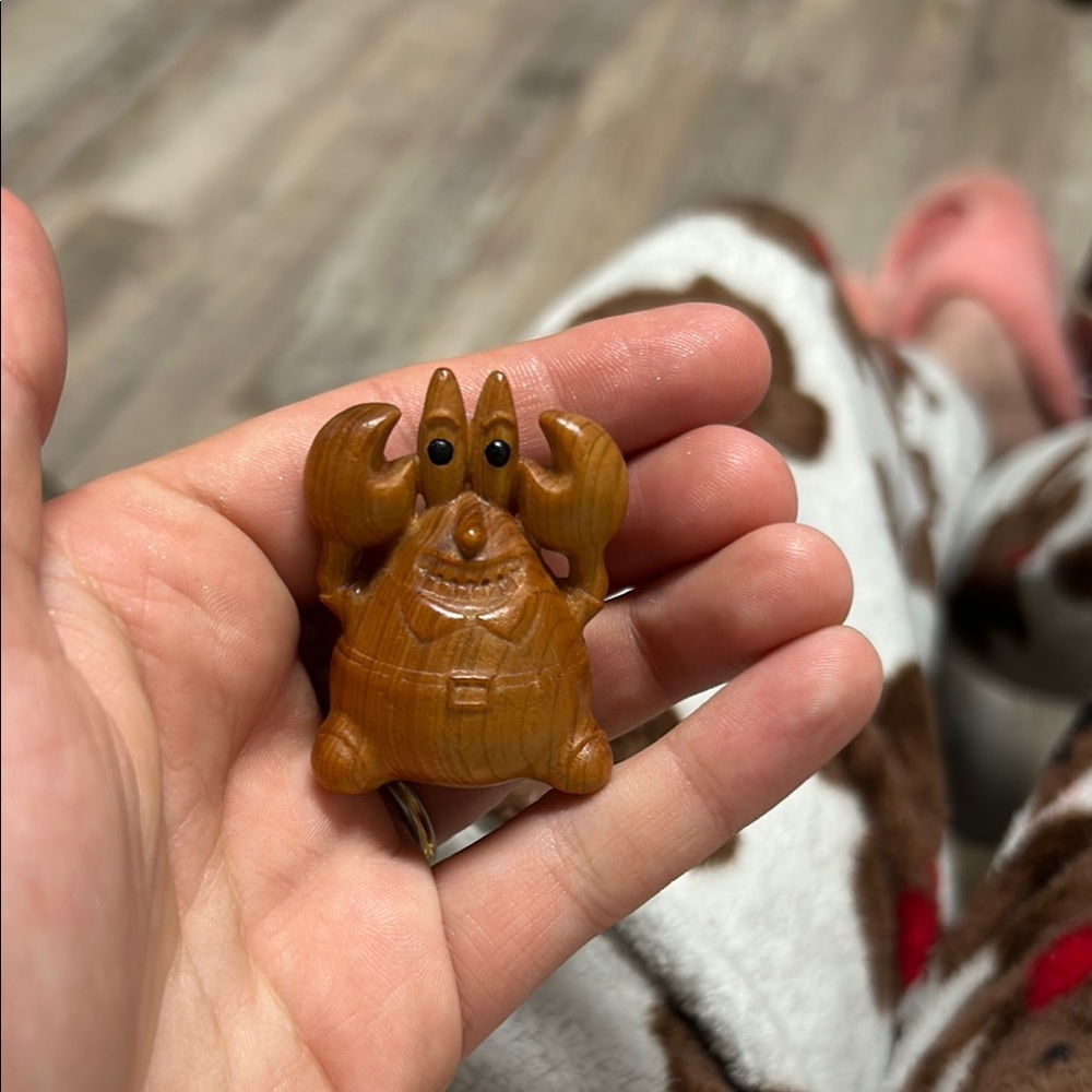 SpongeBob SquarePants Mr. Krabs Brown Figurine Wood Carven
